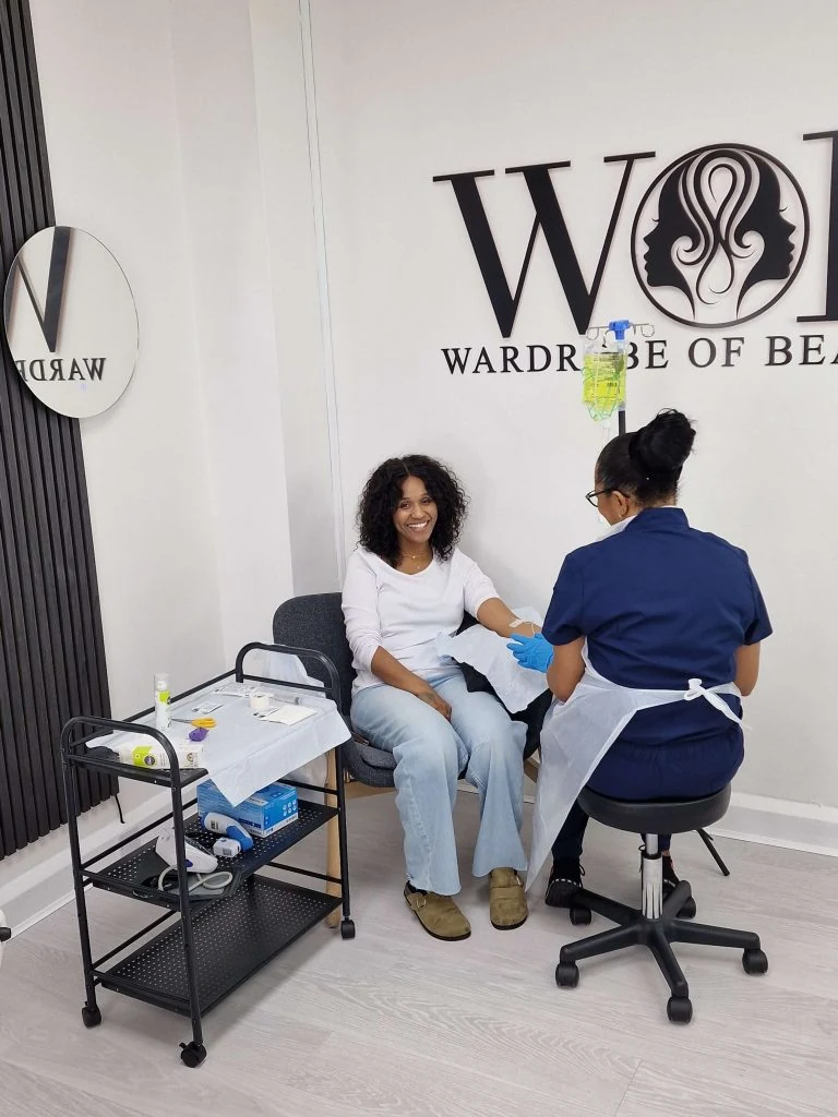 An IV therapy appointment at WOB Beauty